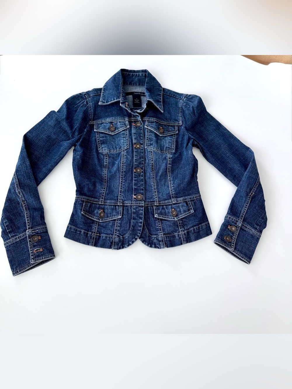 Calvin Klein Jeans Classic Dark Blue Denim Jacket - Women's Size M